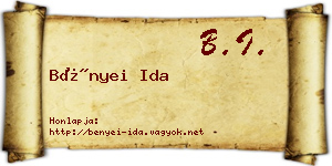 Bényei Ida névjegykártya